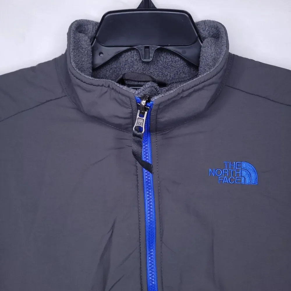 Boys North Face Fleece Jacket Large Gray Full Zip Denali